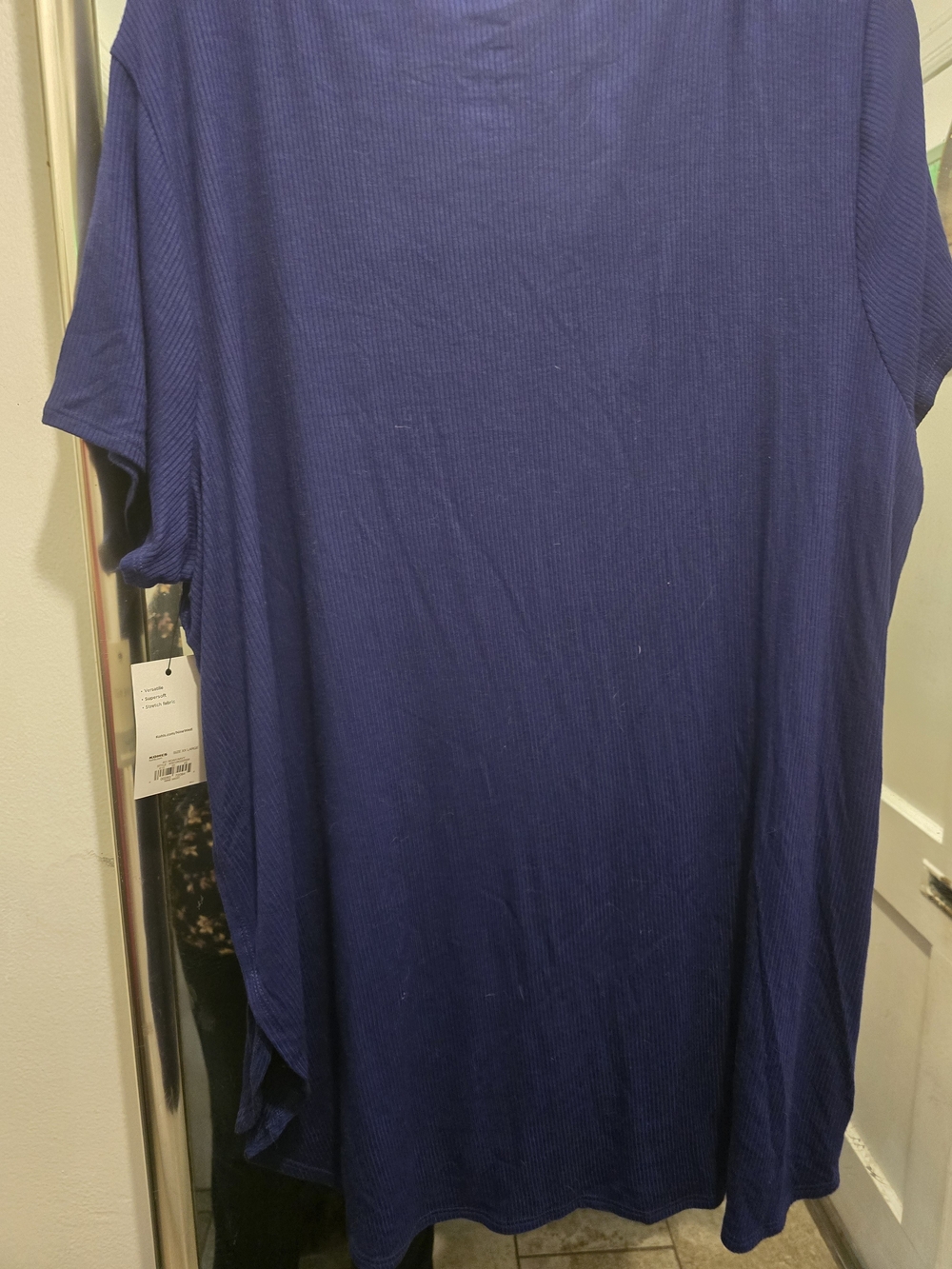 Nine West Short-Sleeve Ribbed Tee - Royal Blue
